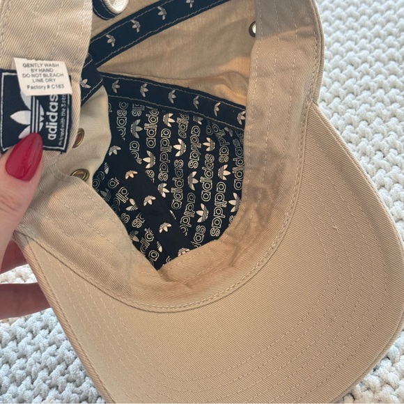 adidas Beige Dad Hat with Black Trefoil Logo - Picture 5 of 5